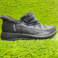 Skechers Cozy Escape Snowpuff Womens Size 8 Black Casual Slip On Slippers Shoes