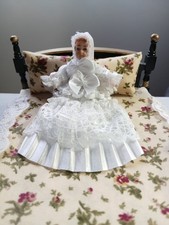 Dolls House Baby In Christening Dress