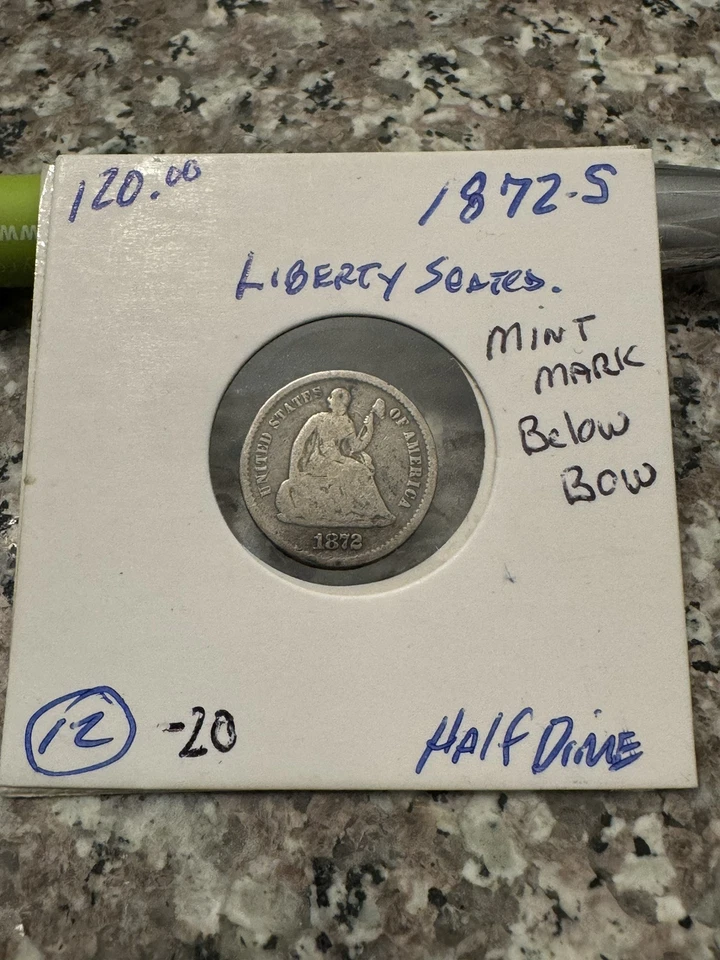 1872-S Seated Liberty Half Dime (Mintmark below Bow) - Image 3 of 3