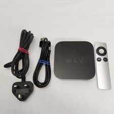 APPLE TV 3RD GEN A1469 HD MEDIA STREAMER BLACK WITH REMOTE & HDMI CABLE