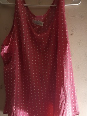 Time and Tru Pink Polka Dot Polyester Sleeveless Beach Tank Top - XXXL (22)