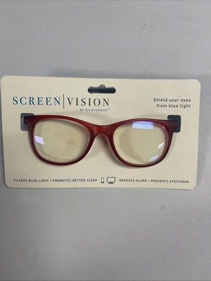 ICU Eyewear Screen Vision Glasses Filter Blue Light 100% UVA/UVB Protection RED
