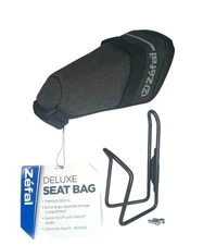 New Zefal Deluxe Seat Bike Bag Universal Mountaing Black With Bottle Cage