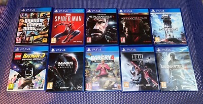 10x PS4 Spiele Uncharted 4 Sealed Neu MGS GTA 5 Spider-Man Star Wars