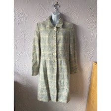 Vintage 100% Wool Pastel Check Coat Uk 10