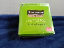 New in Box No nonsense Control Top Pantyhose, 3 Pairs,Sheer Toe