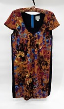 Maeve Anthropologie Dress Womens Small Silk Floral Shirt Dress Short Whimsical