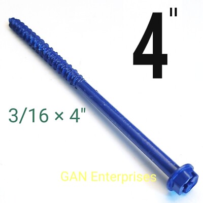 Concrete Hex Head Phillips / slot Combo 3/16 x 1-1/4'' to 4'' Masonry Screw Tapcon