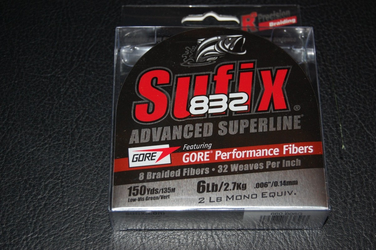 Sufix 832 Advanced Superline Low Vis Green 150yd 6lb Test Fishing