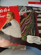 22812 LOT of 2 VINTAGE Crochet Afghan booklet  Stoles and Shrugs hairpin lace
