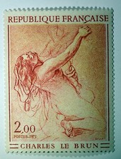 TIMBRE FRANCE 1973 - N° 1742 CHARLES LEBRUN  ART  TABLEAU  NEUF ** MNH B4