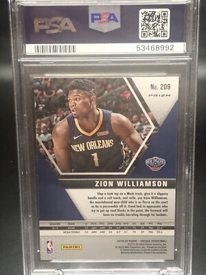 2019 Panini Mosaic #209 Zion Williamson Pink Camo Rookie - PSA 10