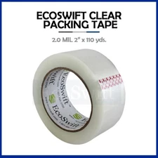 1 ROLL EcoSwift Carton Box Sealing Packaging Packing Tape 2.0mil 2" x 330 feet