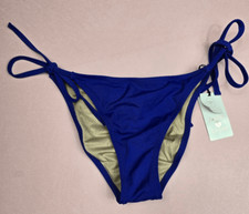 Shade  Shore Blue Side Tie Cheeky Bikini Bottom Small