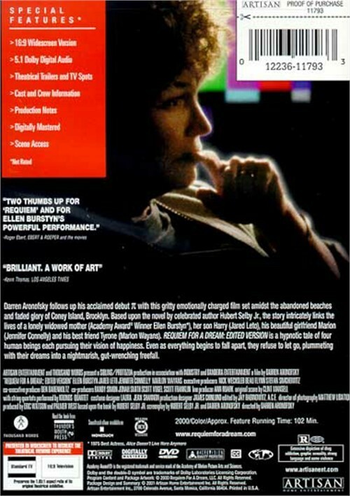 Requiem for a Dream (DVD, 2001, R-Rated) Jennifer Connelly, Marlon