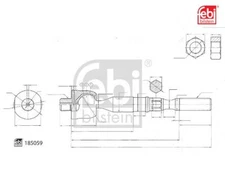 Axial Joint, Tie Rod Febi Bilstein 185059 for Nissan