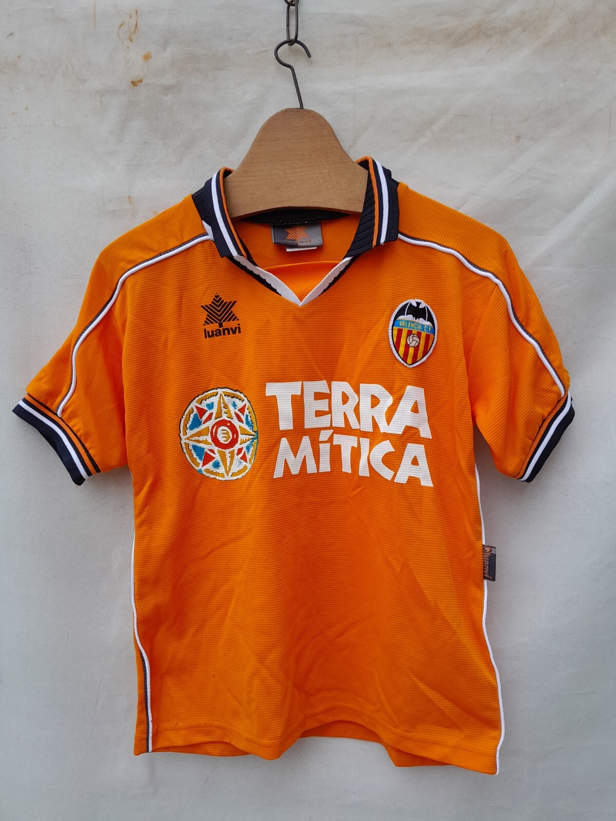 Vintage Valencia Away Football Shirt Boys 12 Luanvi Soccer Jersey 1999 2000