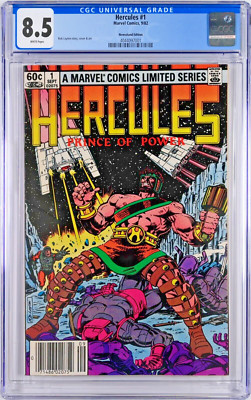Hercules #1 CGC 8.5 (Sep 1982, Marvel) Bob Layton Story/Cover, Newsstand Edition