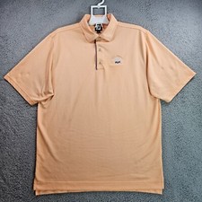 FootJoy FJ Polo Shirt Men XL Geometric Short Sleeve Zigzag Orange White - XL