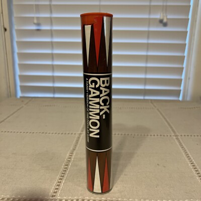 Vintage Skor-mor Back Gammon board game travel tube New old stock