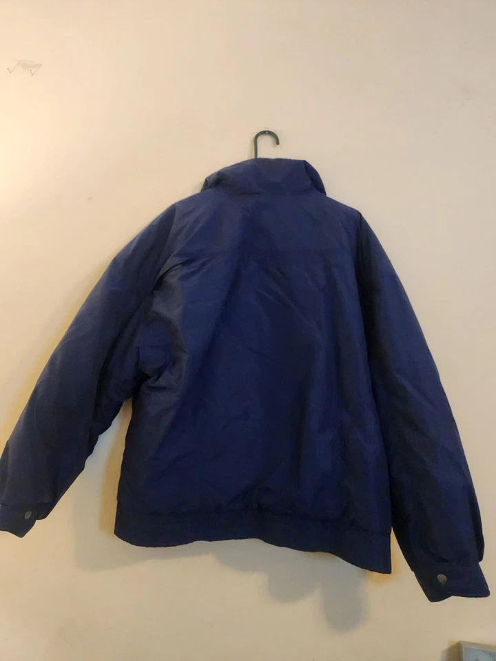 Trader Bay Jacket Mens XL Vintage Navy Quilted Winter Coat Pockets Zip Snap - Image 3 of 4