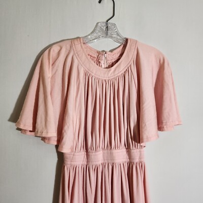 Handmade Pink Maxi Dress Gown Flutter Sleeve Empire Waist Vintage Read | eBay Handmade Pink Maxi Dress Gown Flutter Sleeve Empire Waist Vintage Read | eBay