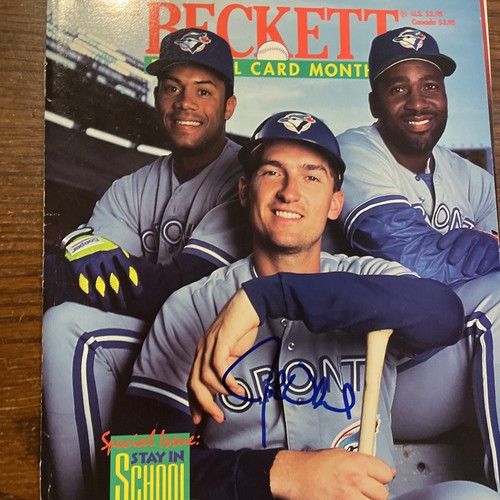Signed John Olerud Auto Blue Jays GTP Beckett Baseball Cover Only Alomar HOF - Photo 4/9