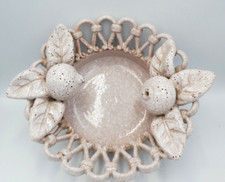 FRATELLI FUNCIULLACCI ITALIAN POTTERY APPLIED FRUIT POMEGRANATE BOWL PLATE