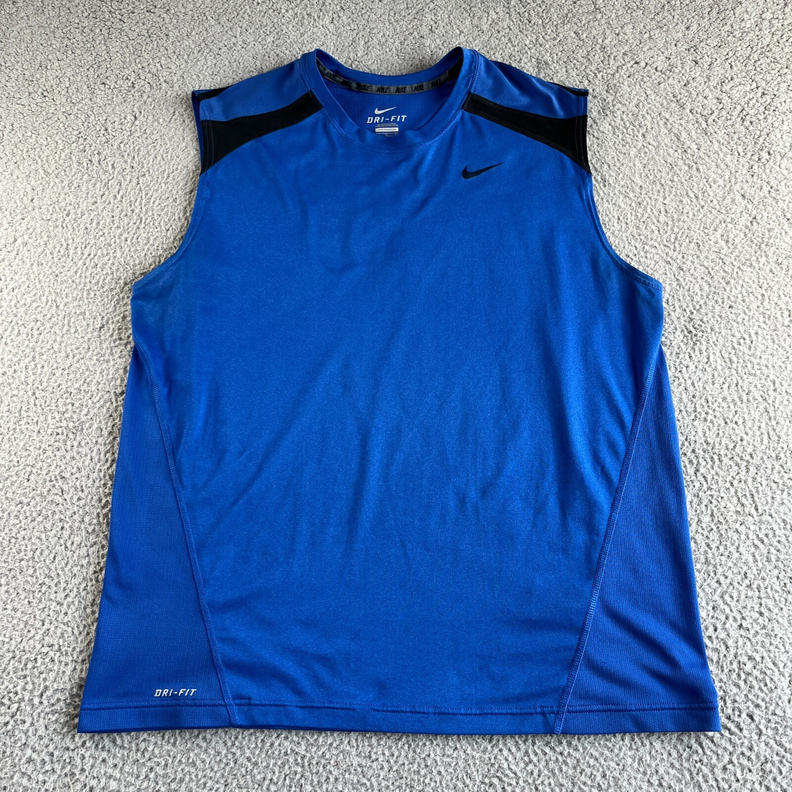 NEW Nike Shirt Mens Extra Large Blue Athletic Tank Top Vest Dri-Fit Gym Train