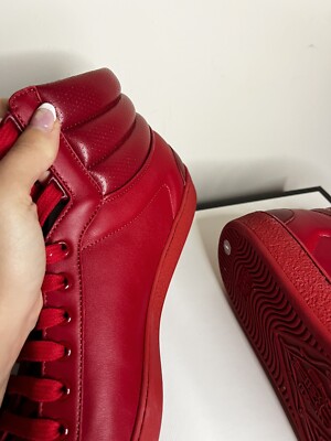 GUCCI GG ACE RED SNEAKERS 9 MEN SHOES NEW GG | eBay