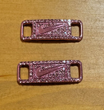 Nike Replacement Lace Tags Shoe badge Swoosh Tags Pink Dubraes Diamonds NEW
