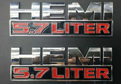 3D 2 stück HEMI 5.7 LITER Emblem Schriftzug Challanger 300c RAM Durango Dodge