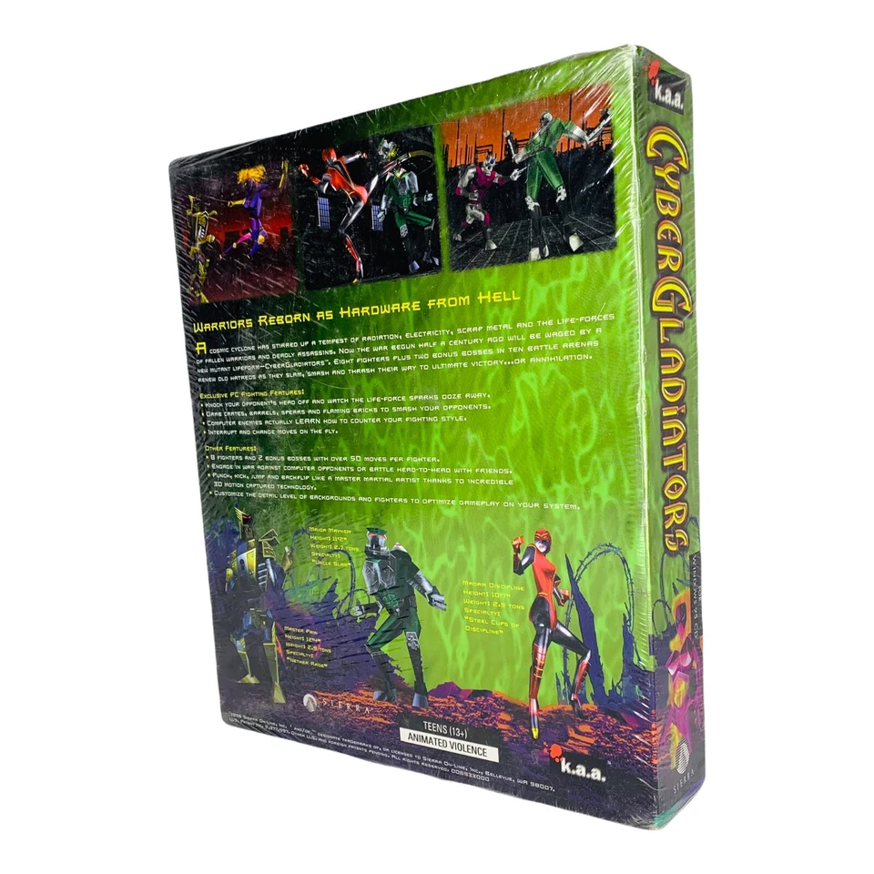 Vintage Sierra Cyber Gladiators PC Video Game New Big Box Hunter Hunted Demo - Image 2 of 4
