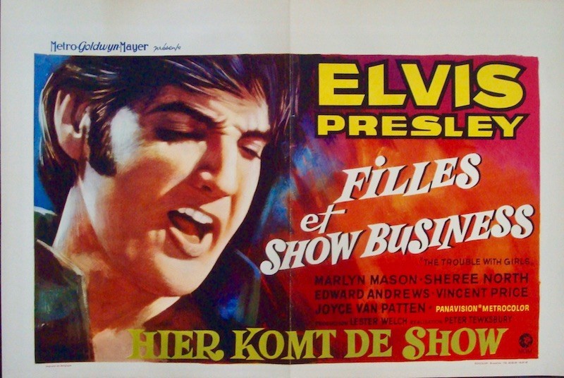 TROUBLE WITH GIRLS ELVIS PRESLEY Belgian movie poster 14x22 1969
