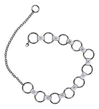 Steve Madden Womens Circle Link Chain Belt Silver Size S/M - NEW