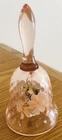 Vintage Fenton Hand Painted Floral Pink Bell Painted Flowers Signed M Wagner