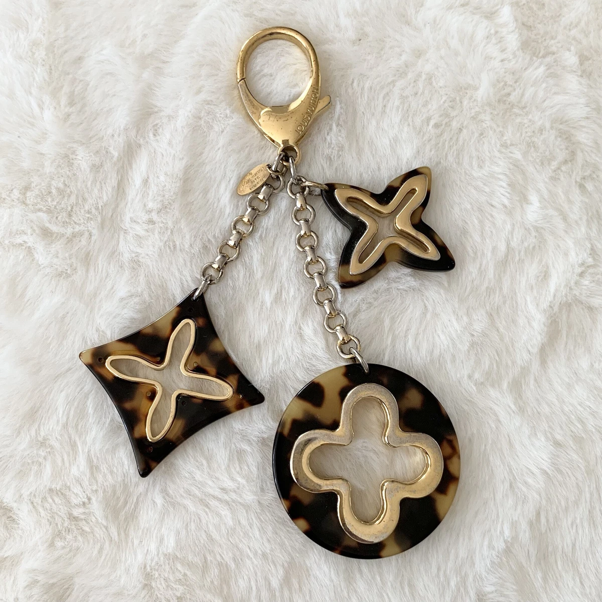 Louis Vuitton Fleur de Monogram Bag Charm and Key Holder Resin and Brass (Authentic Pre-Owned)