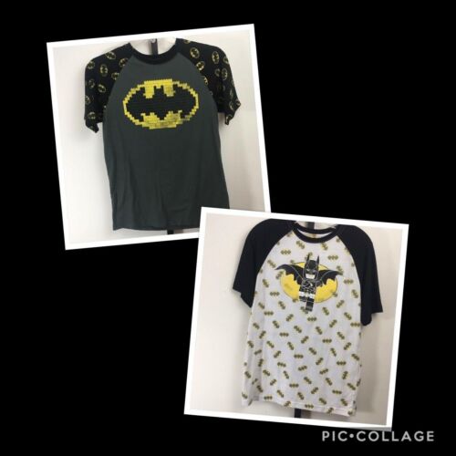 Lote de 2 camisetas gráficas Lego Batman talla S algodón polietileno 36"" pecho x 27"" de largo - Imagen 1 de 10