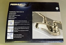 Peerless Centerset 2 Handle Bathroom Faucet Brushed Nickel Standard Spout