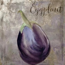 Ceramic Backsplash Tile Mural Fruit Vegetable Kitchen/Bathroom - Medley Eggplant