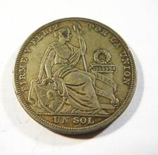 Peru 1923  Silver  Sol