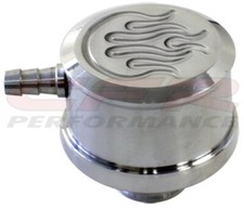 Chevyfordmopar Chrome Billet Aluminum Breather W Pcv - Flamed Chevyfordmopar Chrome Billet Aluminum Breather W Pcv - Flamed