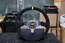 Volante sportivo racing universale Volante OMP 350MM 14' piatto scamosciato/pelle