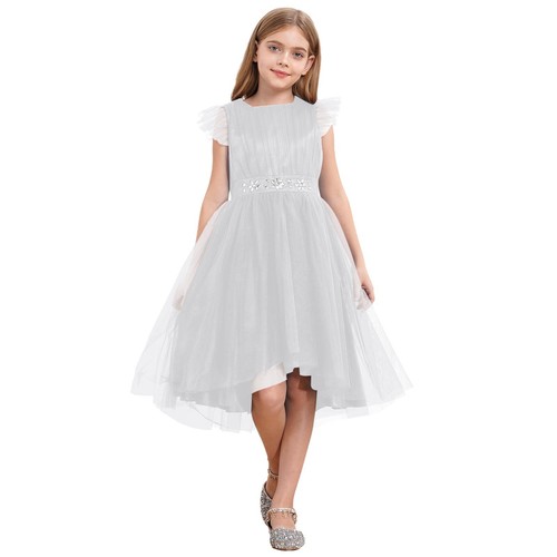Kids Girl~Princess Dress Vintage Ruffle Tutu Tulle Wedding Party Graduation Prom - Picture 44 of 64