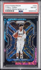 2020 PANINI PRIZM CHOICE PRIZM-NEBULA 1/1 #259 TYRELL TERRY 1/1 PSA 8