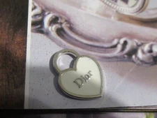 DIOR ZIP PULL charm 14x17MM WHITE, SILVER  tone, LOT  1