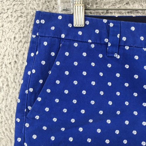Merona Chino Shorts Womens 12 (Actual 36X5) Blue Polka Dot Mid Rise Zip Fly NEW - Picture 4 of 17