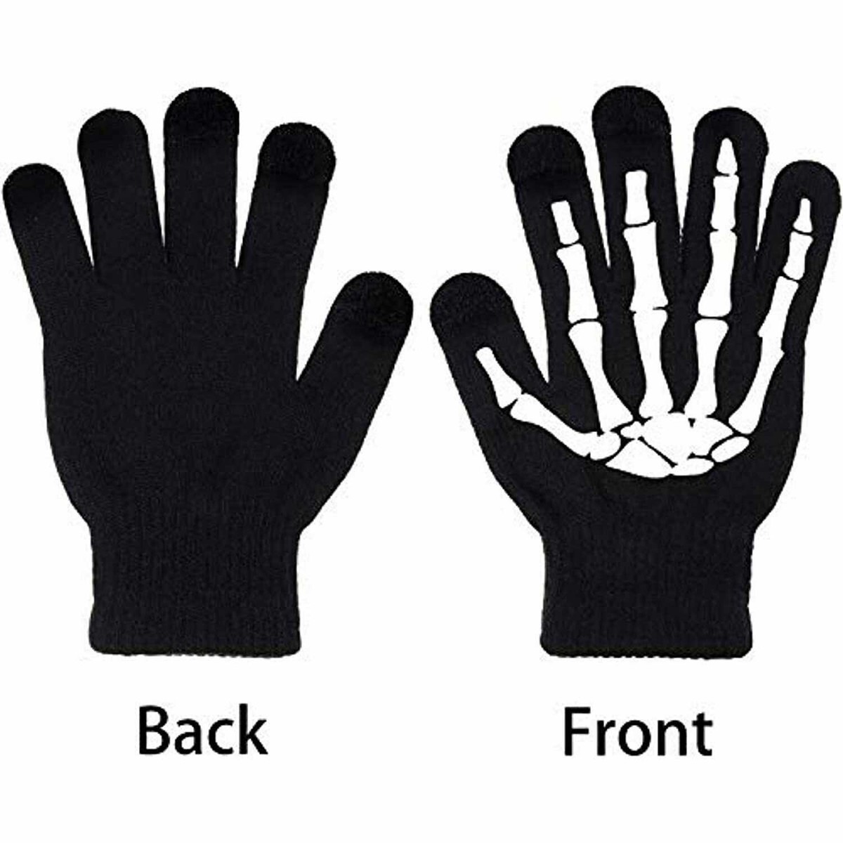 Gants noirs os squelette skeleton bones originaux gothique OK smartphones