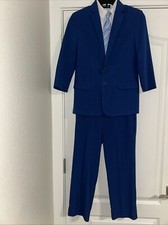 Boys Chaps Suit 4 pcs Set / Royal Blue/ Size 10-12/look At Description   