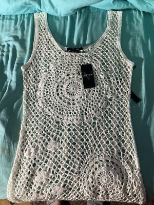 NEW WHITE VERTIGO SO SOFT KNIT TUNIC  TOUCH ME  TOP SLIMMING RETAIL $160 SIZE L